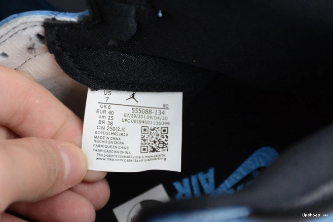 High Blue Jordan 555088-134 Black 1 AIR White Retro University 1011